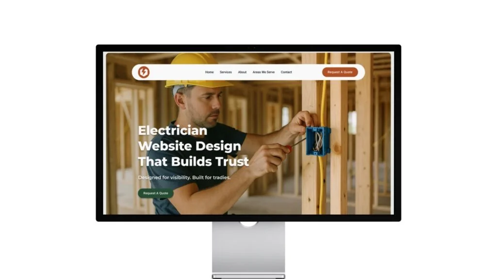 Newcastle electrician website design mock up
